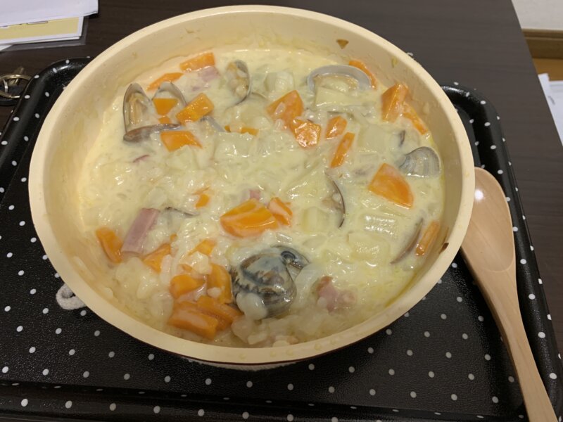 クラムチャウダーリゾット